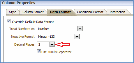 Column properties